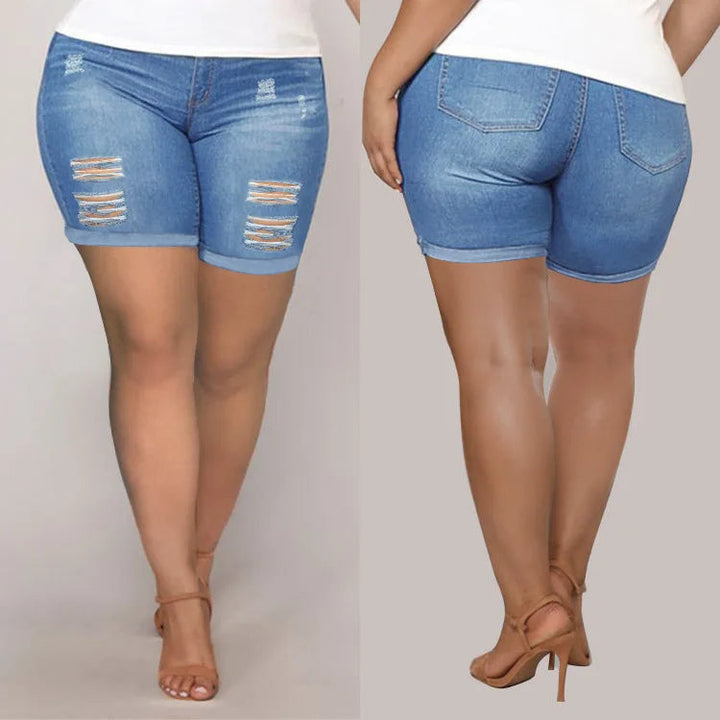 Sammy Jackson™ Denise Plus Size Denim Short | Stijlvol & Casual