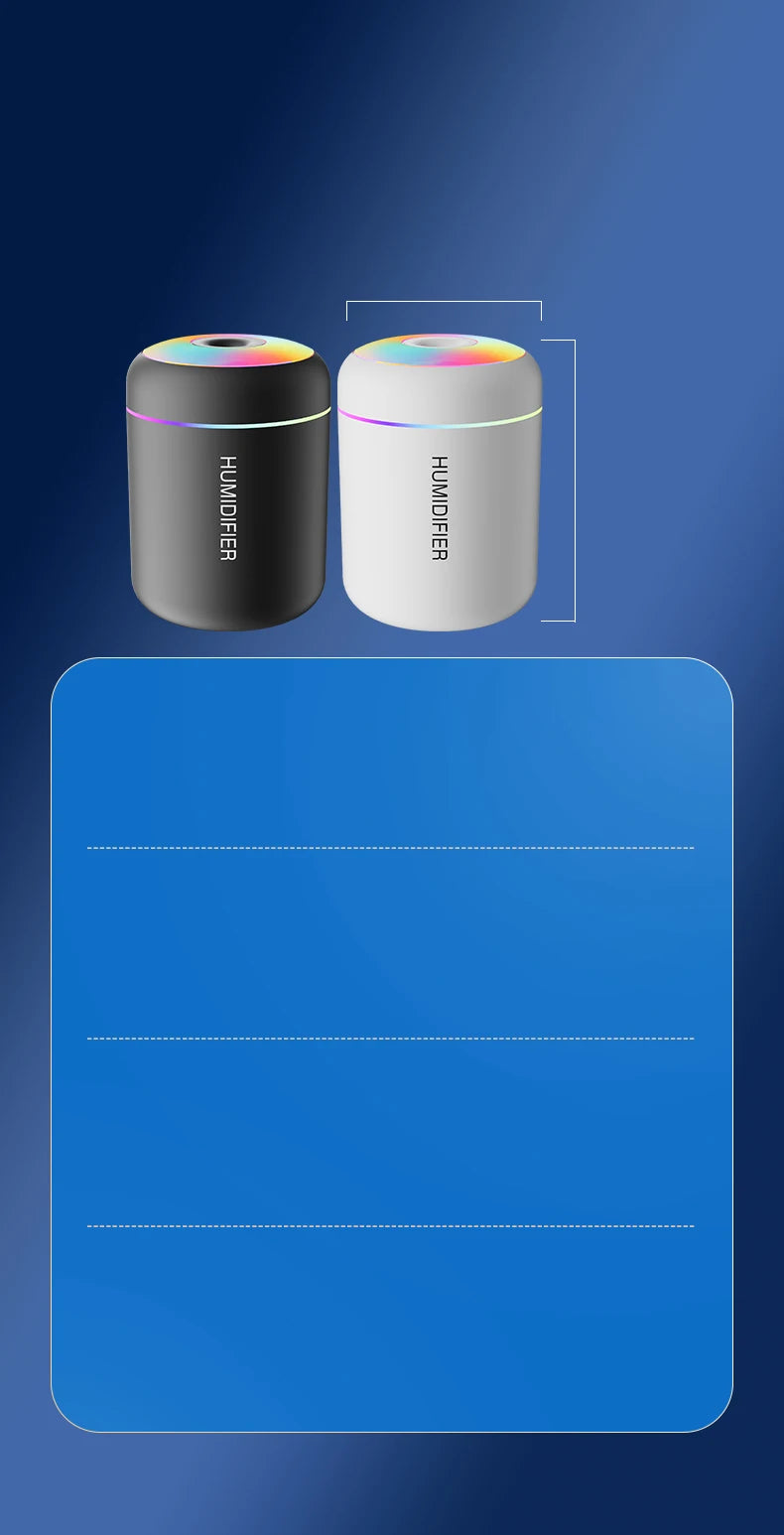 MINI NAWILŻACZ POWIETRZA Z AROMATERAPIĄ - ZASILANY PRZEZ USB - IDEALNY DO SAMOCHODU I SYPIALNI