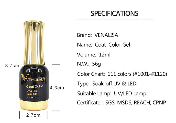Gel Nail Polish UV LED – Luxury Colors 12ML