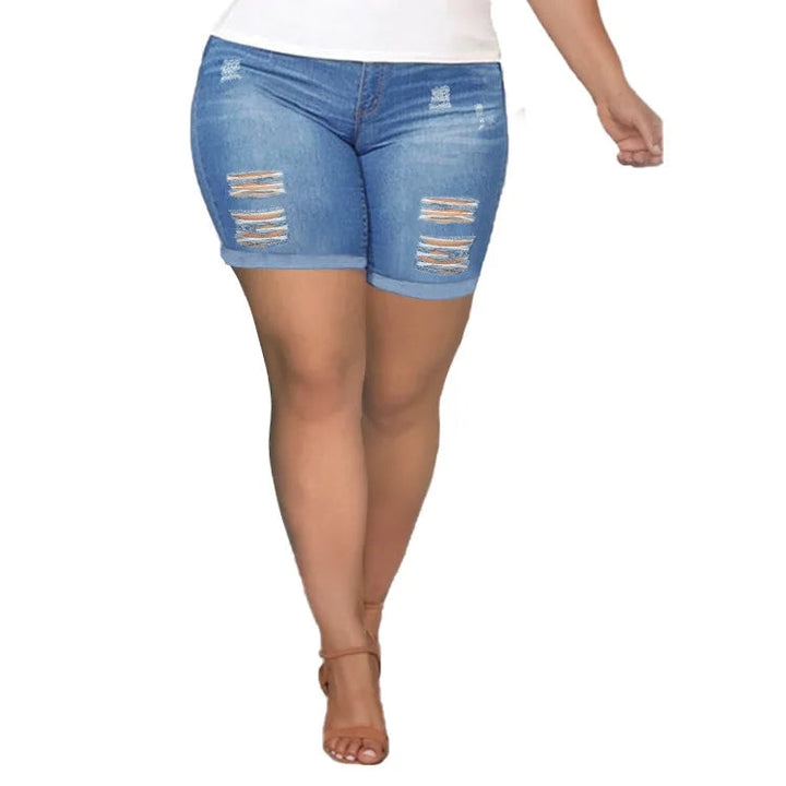 Sammy Jackson™ Denise Plus Size Denim Short | Stijlvol & Casual