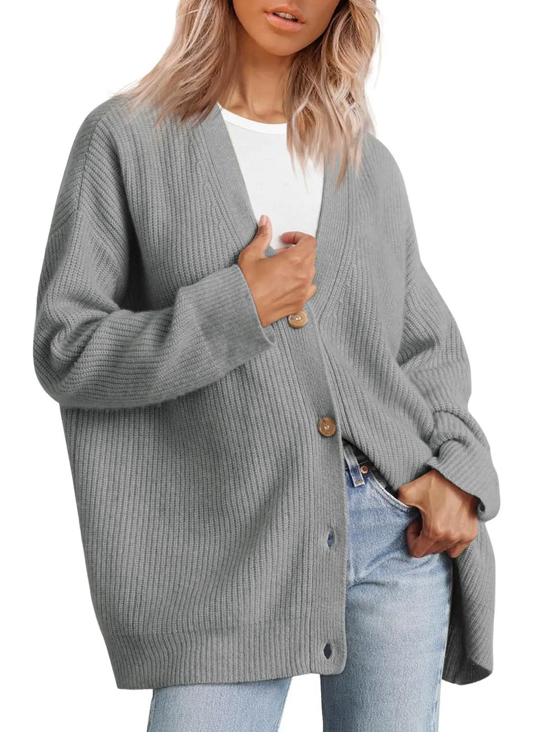 Women's Cashmere Cardigan with V-Neck – Sylvie