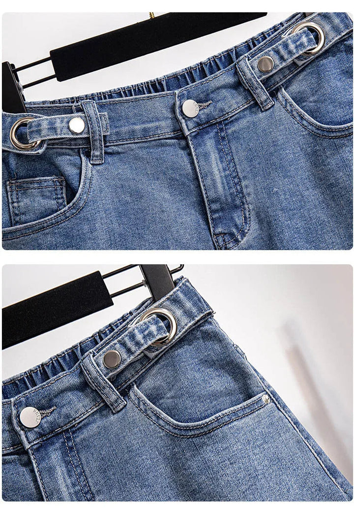 Sammy Jackson™ Flora Plus Size szorty jeansowe | Casual i stylowe