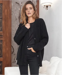 Women's Cashmere Cardigan with V-Neck – Sylvie