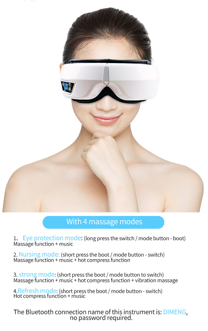 EYE MASSAGE DEVICE - AIR PRESSURE, VIBRATION & WARM COMPRESS WITH BLUETOOTH MUSIC
