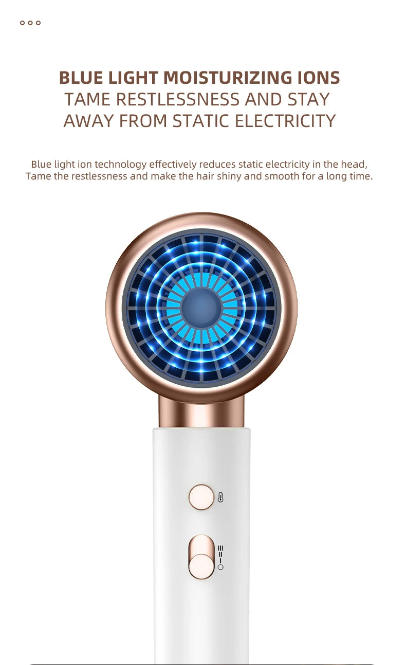 PROFESSIONAL HAIRDRYER 2400W WITH COLD AND WARM AIR - NEGATIVE IONS - POWERFUL HAIRDRYER FOR SALON RESULTS