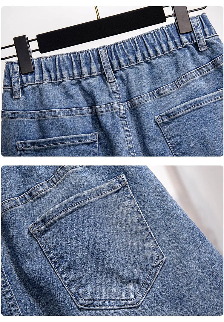 Sammy Jackson™ Flora Plus Size szorty jeansowe | Casual i stylowe