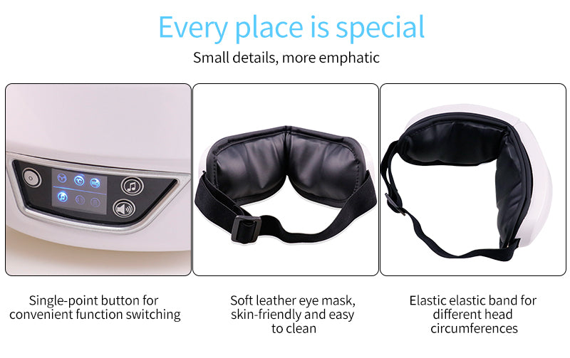 EYE MASSAGE DEVICE - AIR PRESSURE, VIBRATION & WARM COMPRESS WITH BLUETOOTH MUSIC