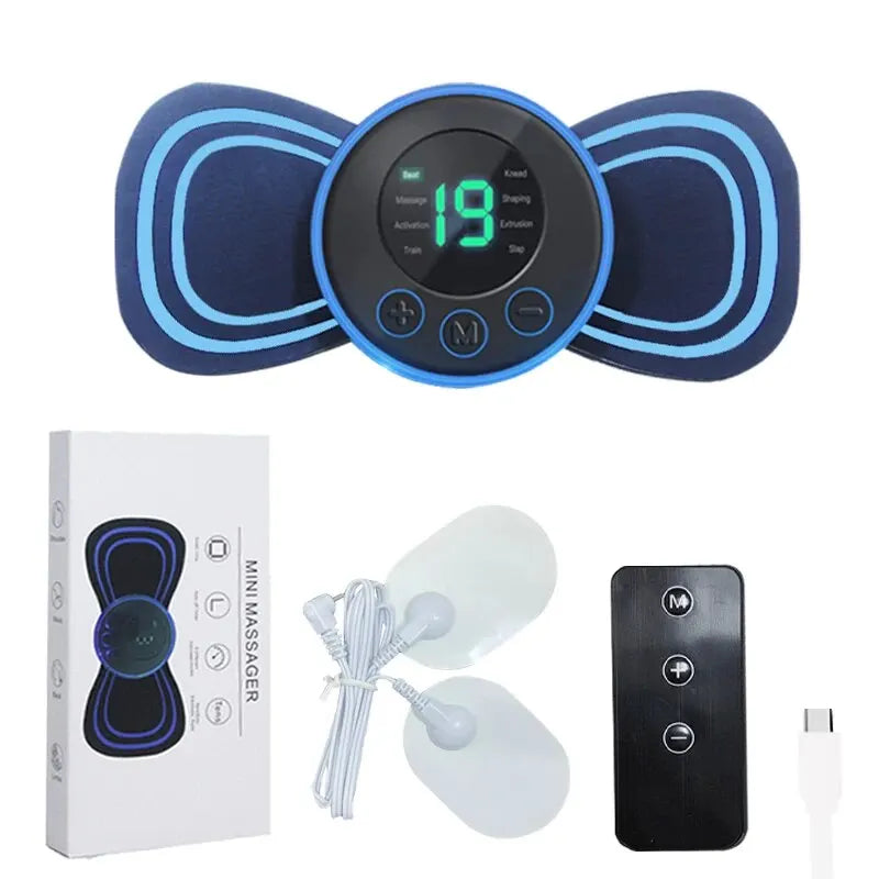 PORTABLE ELECTRIC MINI NECK MASSAGER WITH PAD & REMOTE CONTROL | INTELLIGENT MASSAGE DEVICE