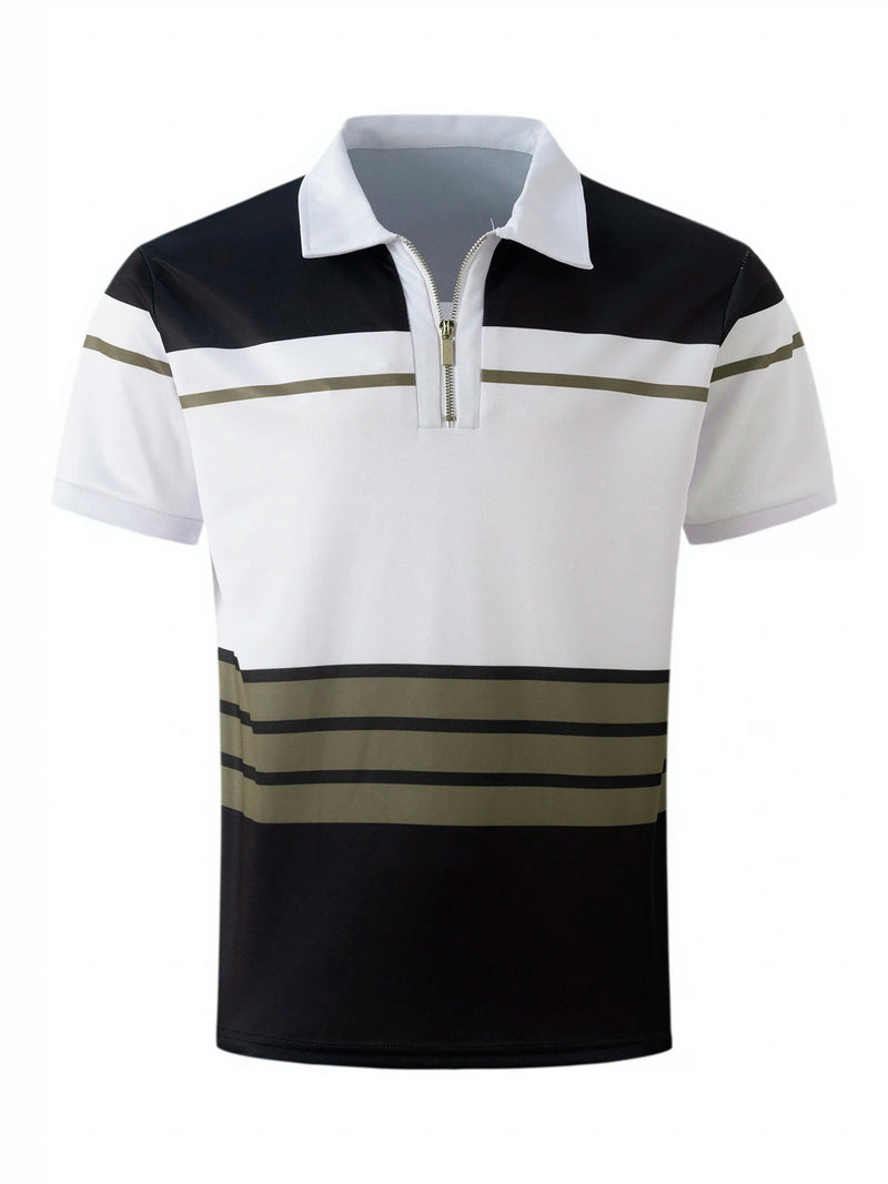 Sammy Jackson™ Boris Polo w Dużym Rozmiarze | W Paski i Stylowy