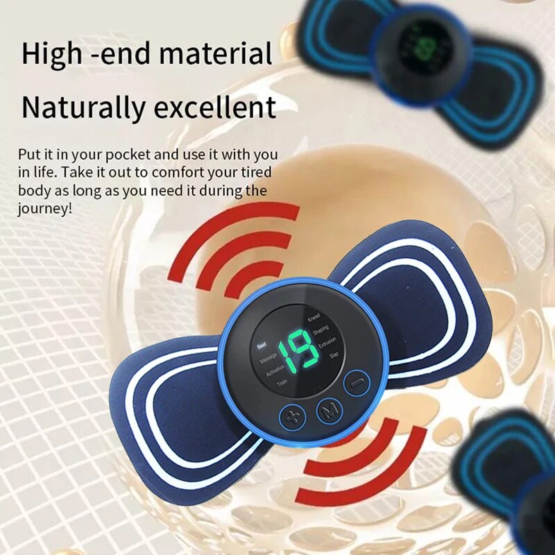 PORTABLE ELECTRIC MINI NECK MASSAGER WITH PAD & REMOTE CONTROL | INTELLIGENT MASSAGE DEVICE