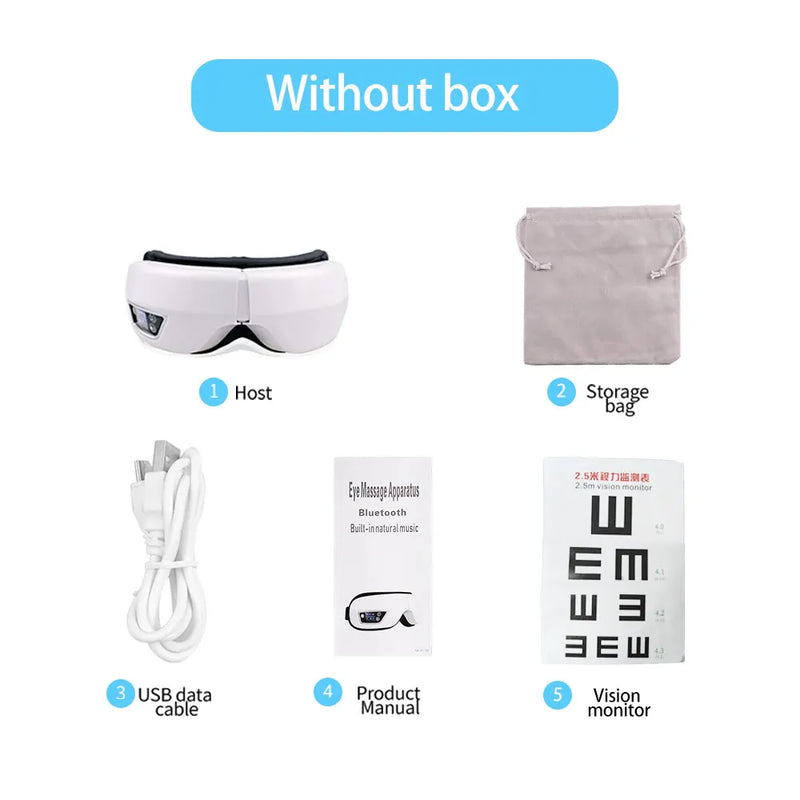 EYE MASSAGE DEVICE - AIR PRESSURE, VIBRATION & WARM COMPRESS WITH BLUETOOTH MUSIC