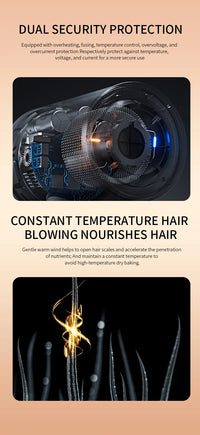 PROFESSIONAL HAIRDRYER 2400W WITH COLD AND WARM AIR - NEGATIVE IONS - POWERFUL HAIRDRYER FOR SALON RESULTS