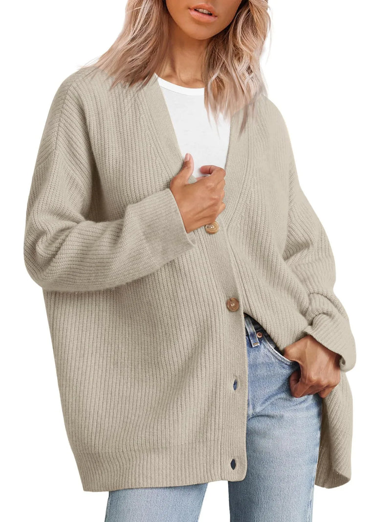 Women's Cashmere Cardigan with V-Neck – Sylvie