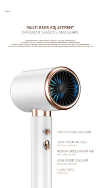 PROFESSIONAL HAIRDRYER 2400W WITH COLD AND WARM AIR - NEGATIVE IONS - POWERFUL HAIRDRYER FOR SALON RESULTS