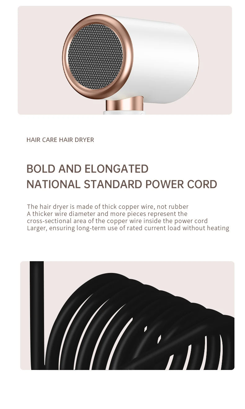 PROFESSIONAL HAIRDRYER 2400W WITH COLD AND WARM AIR - NEGATIVE IONS - POWERFUL HAIRDRYER FOR SALON RESULTS
