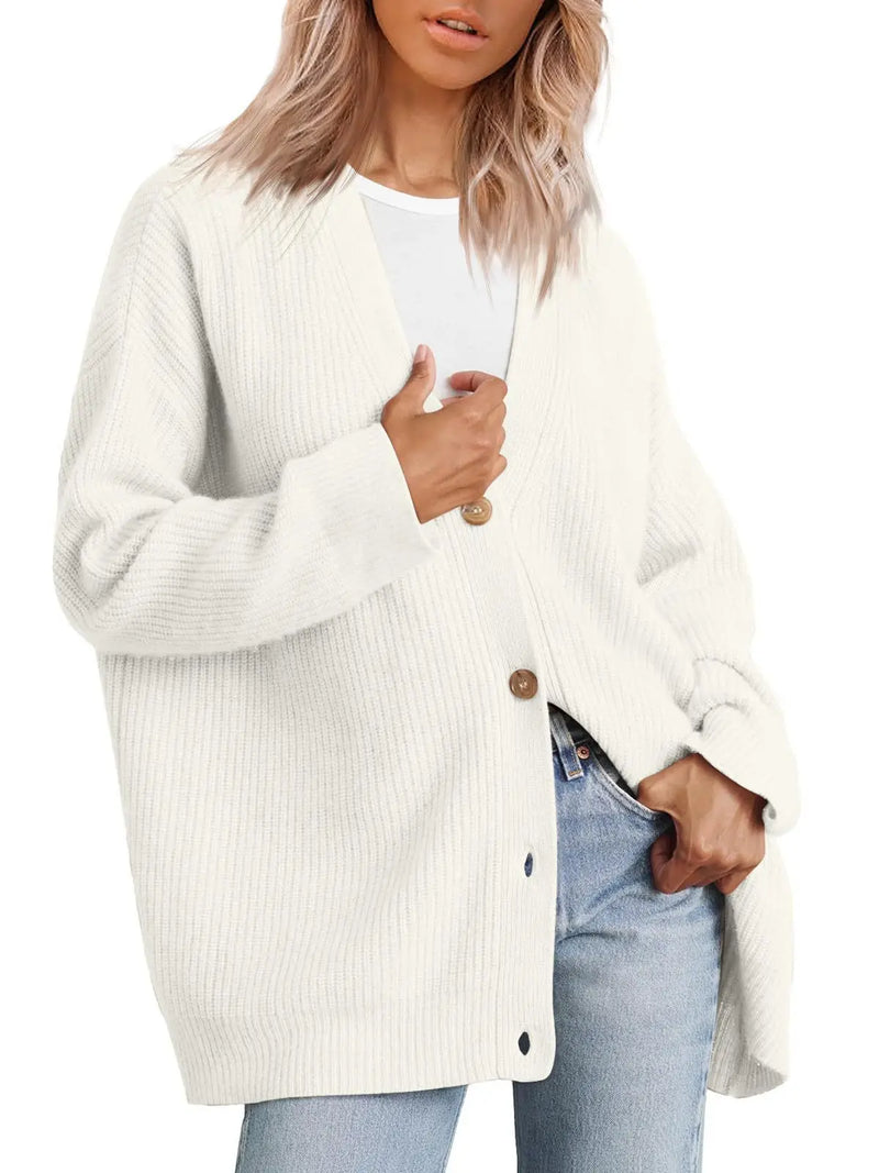 Women's Cashmere Cardigan with V-Neck – Sylvie