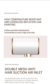 PROFESSIONAL HAIRDRYER 2400W WITH COLD AND WARM AIR - NEGATIVE IONS - POWERFUL HAIRDRYER FOR SALON RESULTS