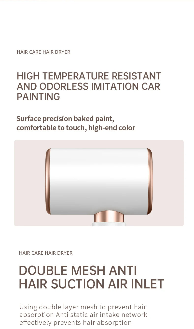 PROFESSIONAL HAIRDRYER 2400W WITH COLD AND WARM AIR - NEGATIVE IONS - POWERFUL HAIRDRYER FOR SALON RESULTS