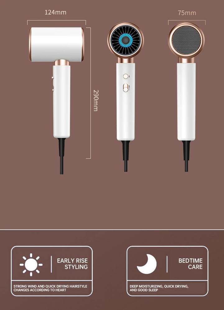PROFESSIONAL HAIRDRYER 2400W WITH COLD AND WARM AIR - NEGATIVE IONS - POWERFUL HAIRDRYER FOR SALON RESULTS