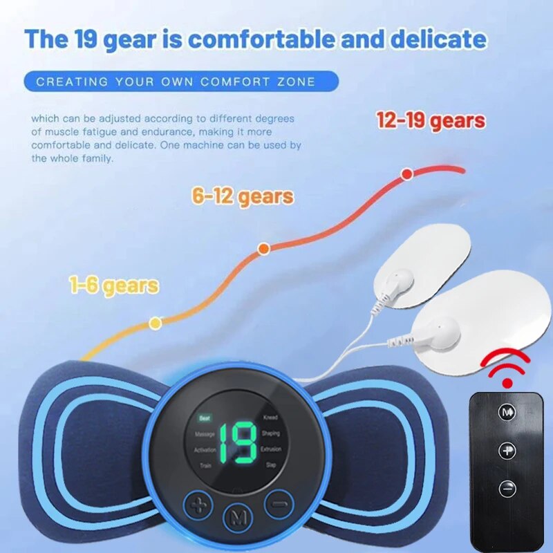 PORTABLE ELECTRIC MINI NECK MASSAGER WITH PAD & REMOTE CONTROL | INTELLIGENT MASSAGE DEVICE