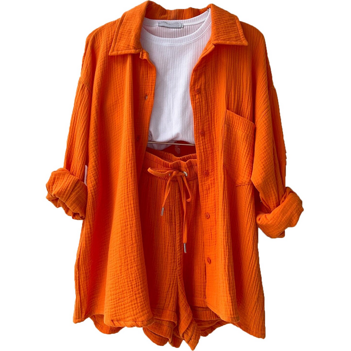 Ademend katoen co-ord-set voor dames – Maris