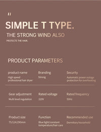 PROFESSIONAL HAIRDRYER 2400W WITH COLD AND WARM AIR - NEGATIVE IONS - POWERFUL HAIRDRYER FOR SALON RESULTS