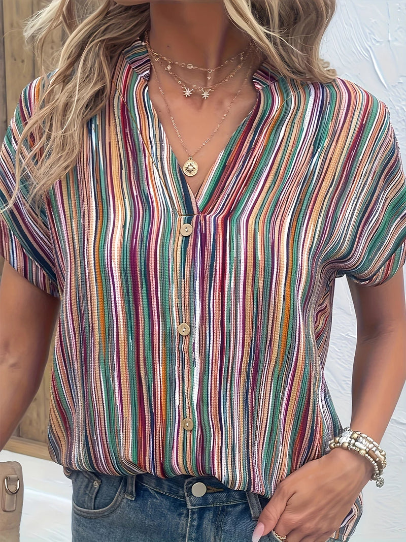 Sammy Jackson™ Gerry Plus Size Blouse | Gestreept & Casual