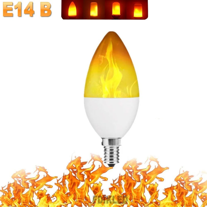LED FLAME LIGHT PARTY LAMP - 4 MODES FIRE SIMULATION