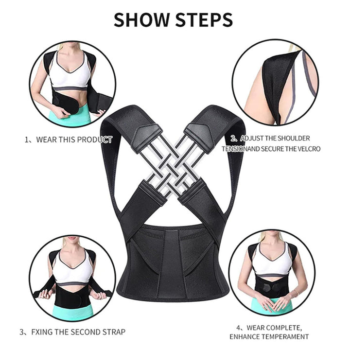 ADJUSTABLE POSTURE CORRECTOR FOR WOMEN AND CHILDREN - BREATHABLE BACK SUPPORT
