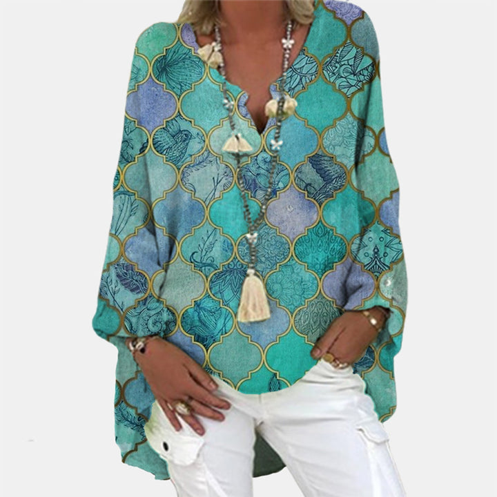 Stylish Linen Women's Blouse - Elodie