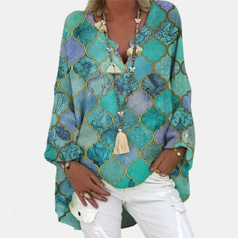 Stylish Linen Women's Blouse - Elodie