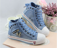 Trendy High-Top Denim Women's Sneakers – Selina