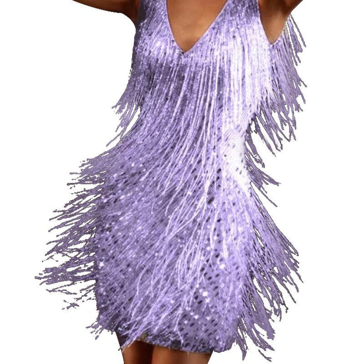 Sparkling Sequin Dress with Tassels – Celina