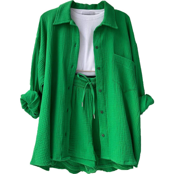 Ademend katoen co-ord-set voor dames – Maris