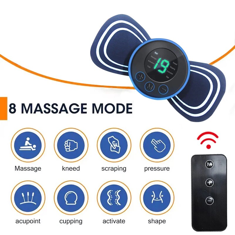 PORTABLE ELECTRIC MINI NECK MASSAGER WITH PAD & REMOTE CONTROL | INTELLIGENT MASSAGE DEVICE