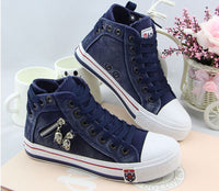 Trendy High-Top Denim Women's Sneakers – Selina