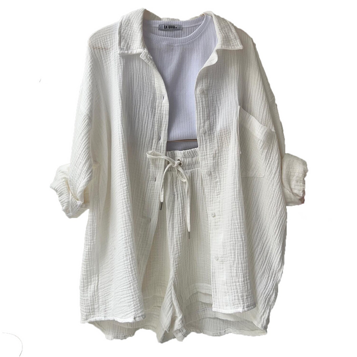 Ademend katoen co-ord-set voor dames – Maris