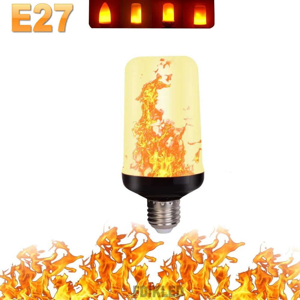 LED FLAME LIGHT PARTY LAMP - 4 MODES FIRE SIMULATION