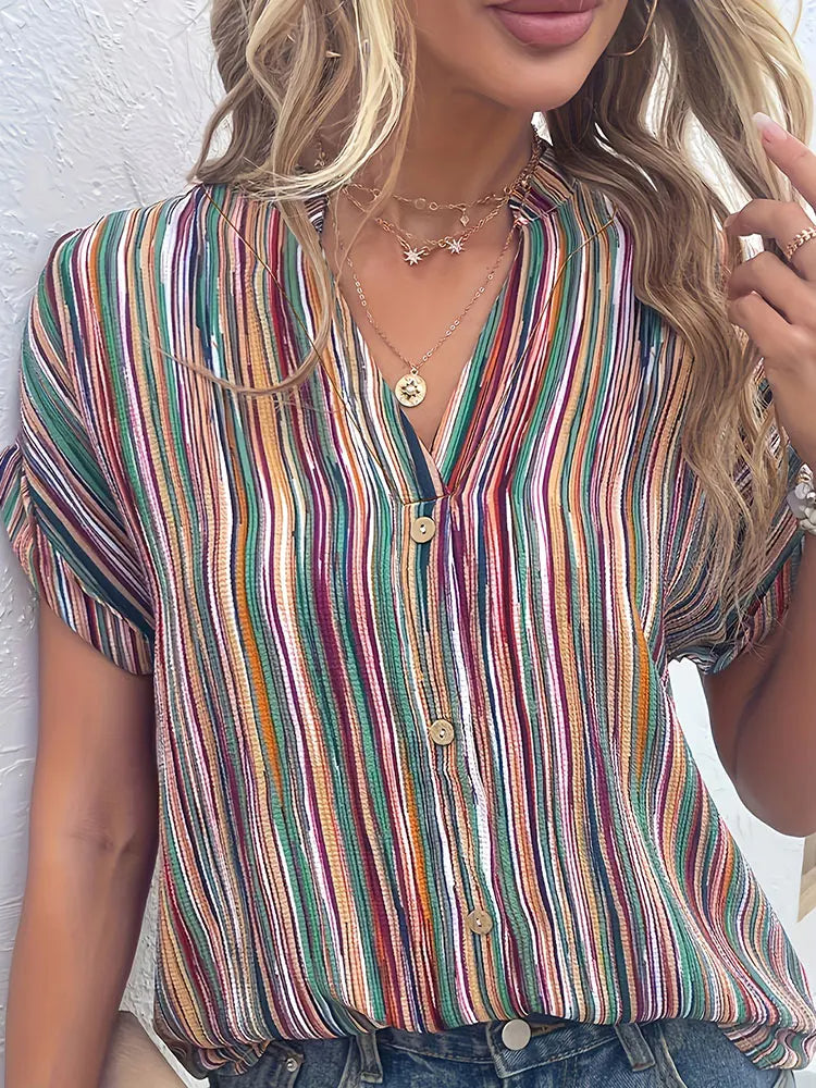 Sammy Jackson™ Gerry Plus Size Blouse | Gestreept & Casual