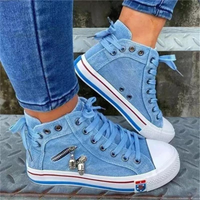 Trendy High-Top Denim Women's Sneakers – Selina