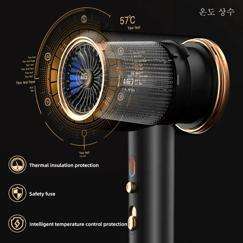 PROFESSIONAL HAIRDRYER 2400W WITH COLD AND WARM AIR - NEGATIVE IONS - POWERFUL HAIRDRYER FOR SALON RESULTS