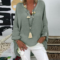 Stylish Linen Women's Blouse - Elodie