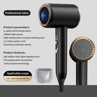 PROFESSIONAL HAIRDRYER 2400W WITH COLD AND WARM AIR - NEGATIVE IONS - POWERFUL HAIRDRYER FOR SALON RESULTS