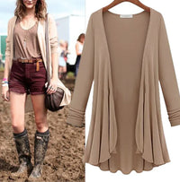 Knitted Women's Cardigan with Ruffles - Chiara