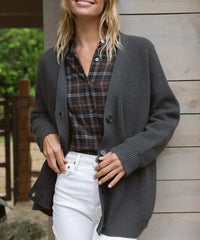 Women's Cashmere Cardigan with V-Neck – Sylvie
