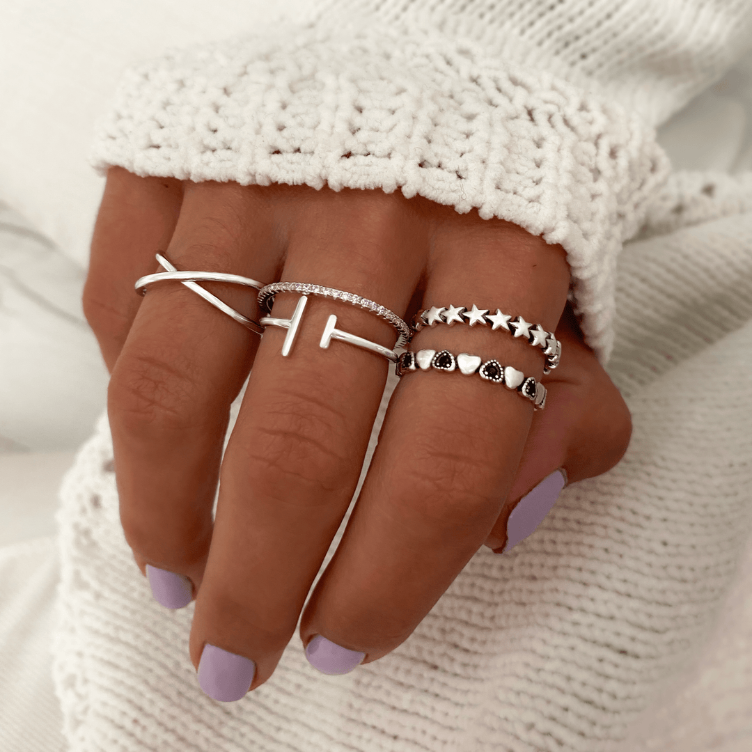 Stylish Double Cross Ring - Calindra