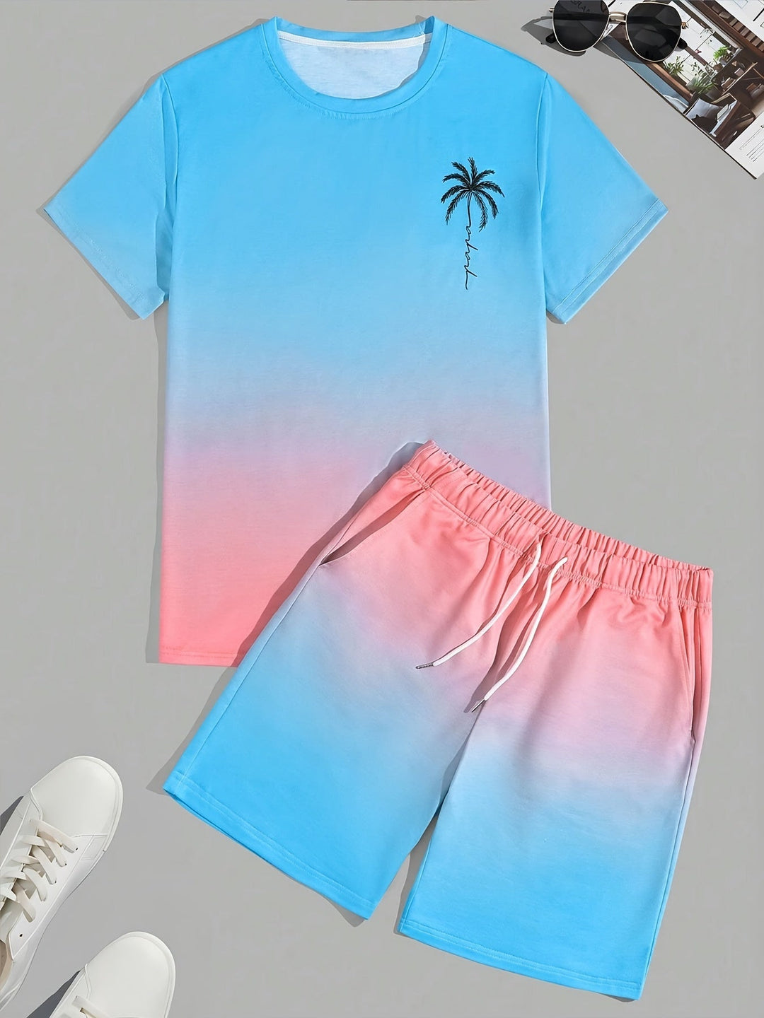 Trendsetting men's summer set with T-shirt and shorts - CoolFlex