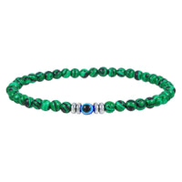 Men's 4mm Natural Stone Evil Eye Bead Bracelet - Thor
