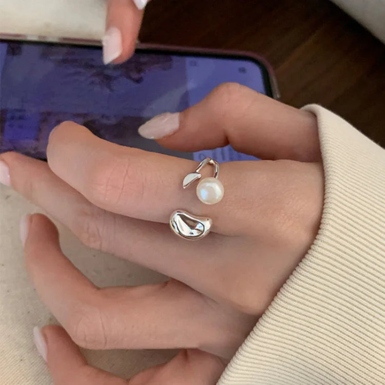 Pearl Bean Adjustable Ring - Elin