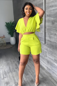 Trendy summer set with pleated design - Marlene